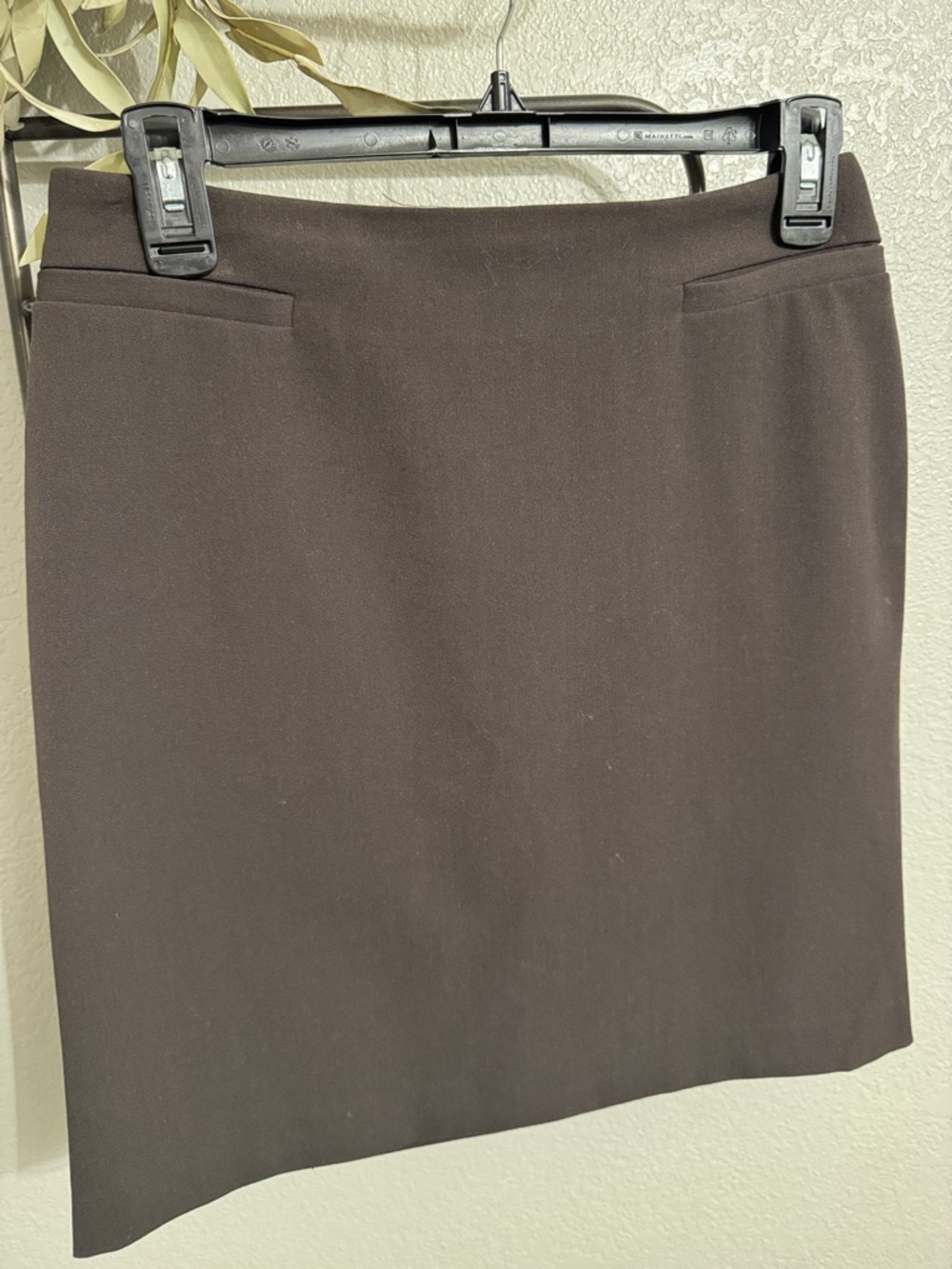 The Limited Brown Pencil Skirt with Hidden Front Slit